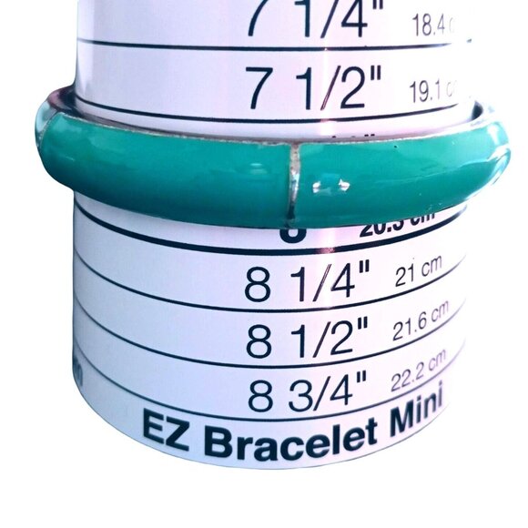 Blue Enamel Bangle Bracelet All Around Segments Silver Tone Summer Fash - Picture 3 of 4